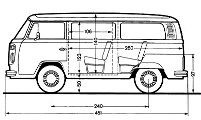 Afmetingen Volkswagenbus Afmetingen Volkswagenbus